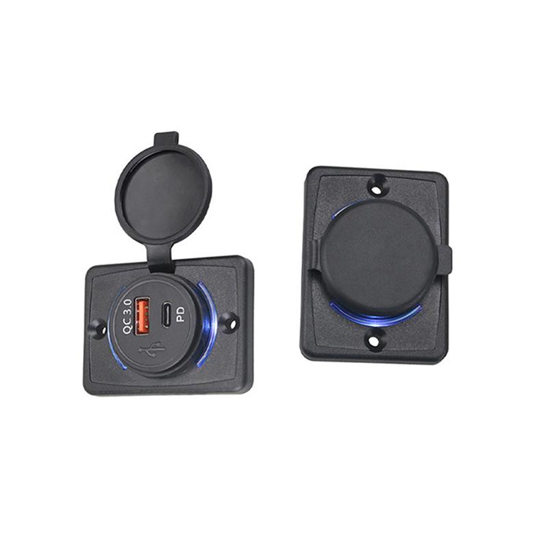 B21Pd Qc+Pd/ B21 A+C 3.1A Car Charger Dual Usb Adapter Round Shape Waterproof Soacket Power Adapter Switch For Car Truck Boat