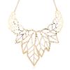 Exaggerated Hollow Leaf Chain Necklace In Gold And Silver For Trendy Adult Fashion