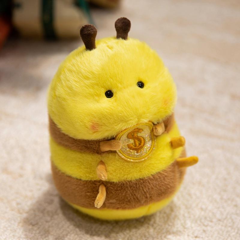 Cute cute little bee transforms into duck doll plush toy bee doll girl bag keychain pendant