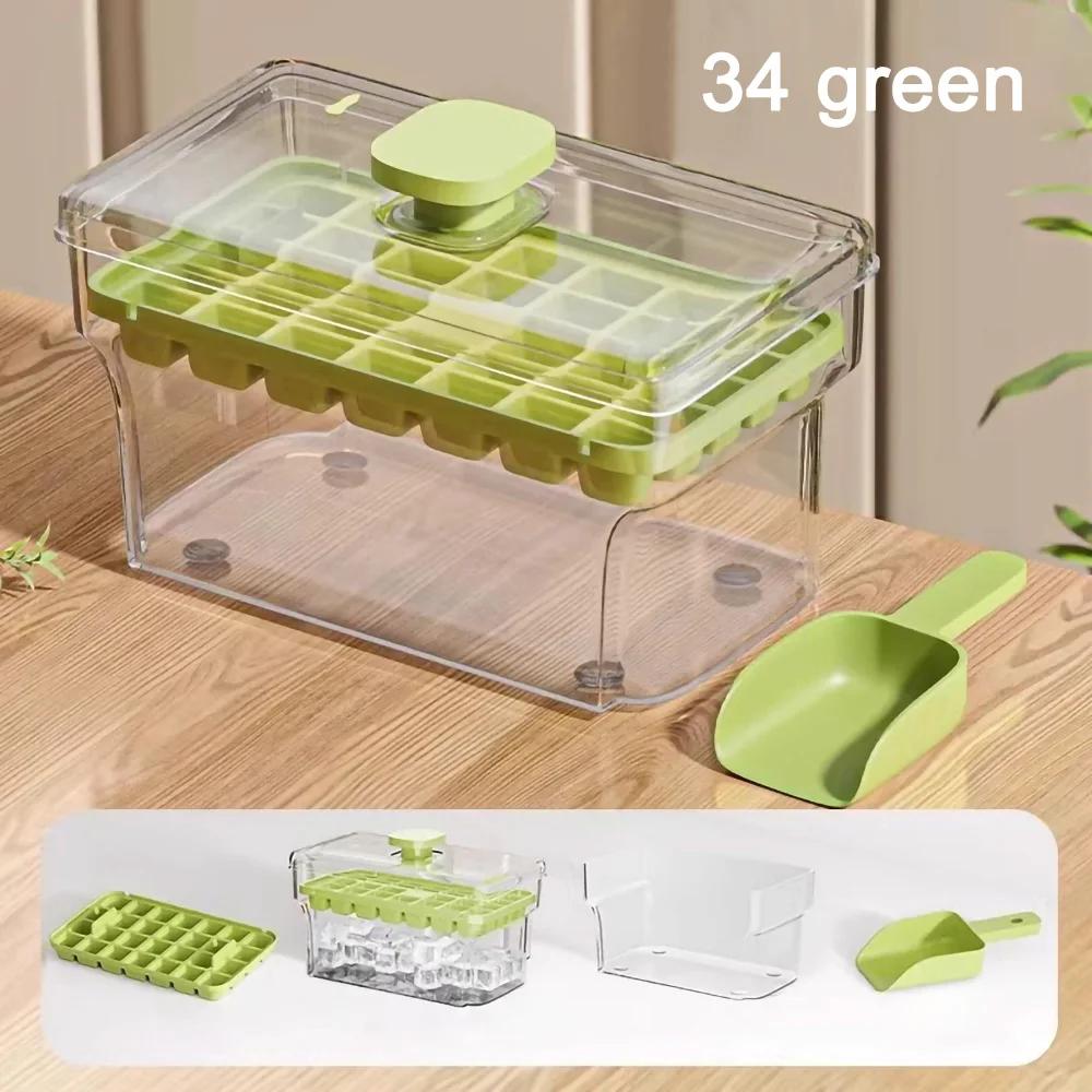 34/68 Grids Pressing Ice Cube Molds Ice Cream Molds Home Ice Box Model Easy To Take Off The Mold Freezing Whiskey Cocktail Tools