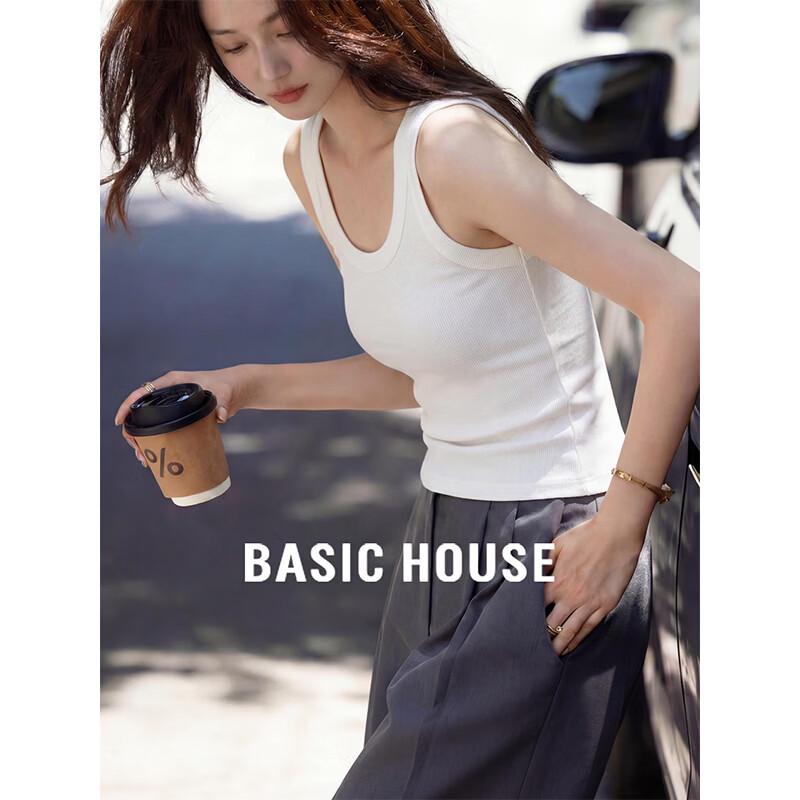 Basic House Women s U-Neck Slim Fit Tank Top S