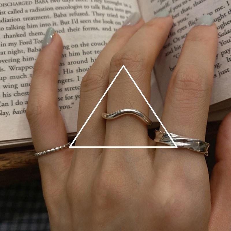 Korean S925 Sterling Silver Retro Design Ring for Women - Non-Fading, High-End Chain Style Finger Jewelry