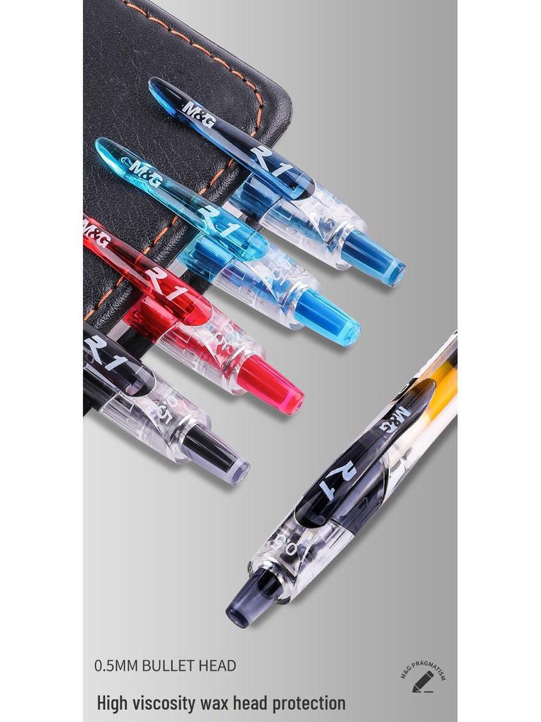GP1008 Press-Type Gel Pen, Water-Based Ink for Students' Exams, Blue/Black/Red, Ideal for Teachers