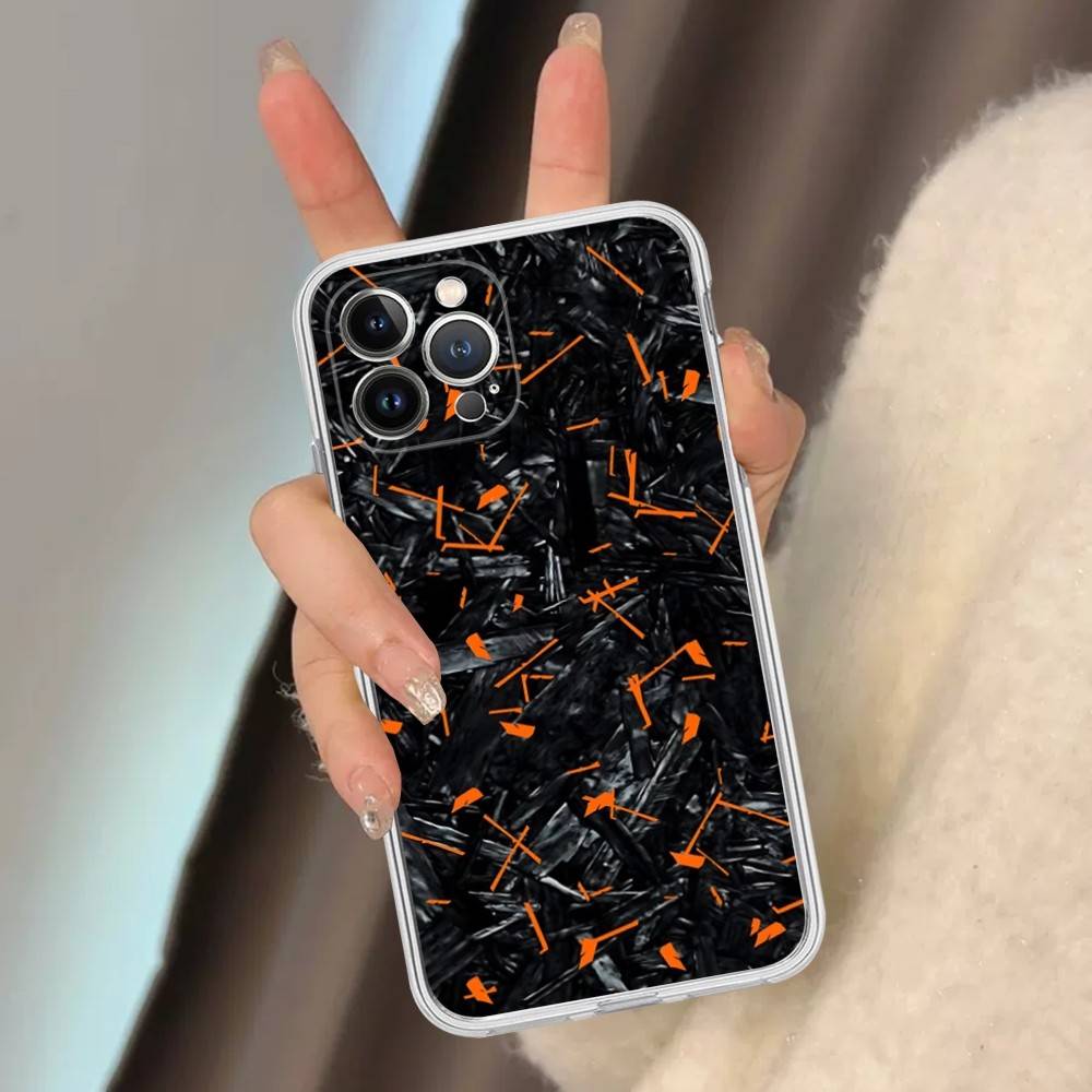 Forged Carbon Fundas Transparent Soft Phone Case For IPhone 15 12 14 16 17 13 Plus 11 Pro Max 13 Pro