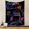 Racing Driver In Pink-and-blue Team Suit Patterned Tapestry for Bedroom and Living Room Home Decor Sofas