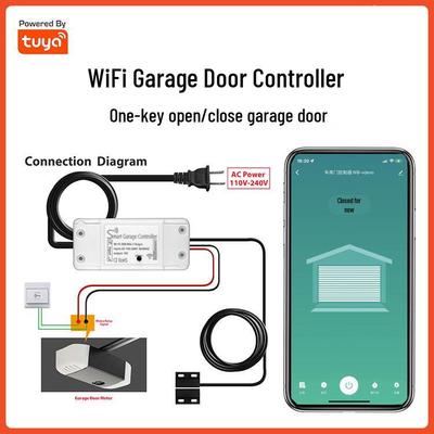 בקר חכם לדלת מוסך WiFi גרפיטי: שליטה קולית, סלולרית וטיימר לדלתות תריס גלילה
