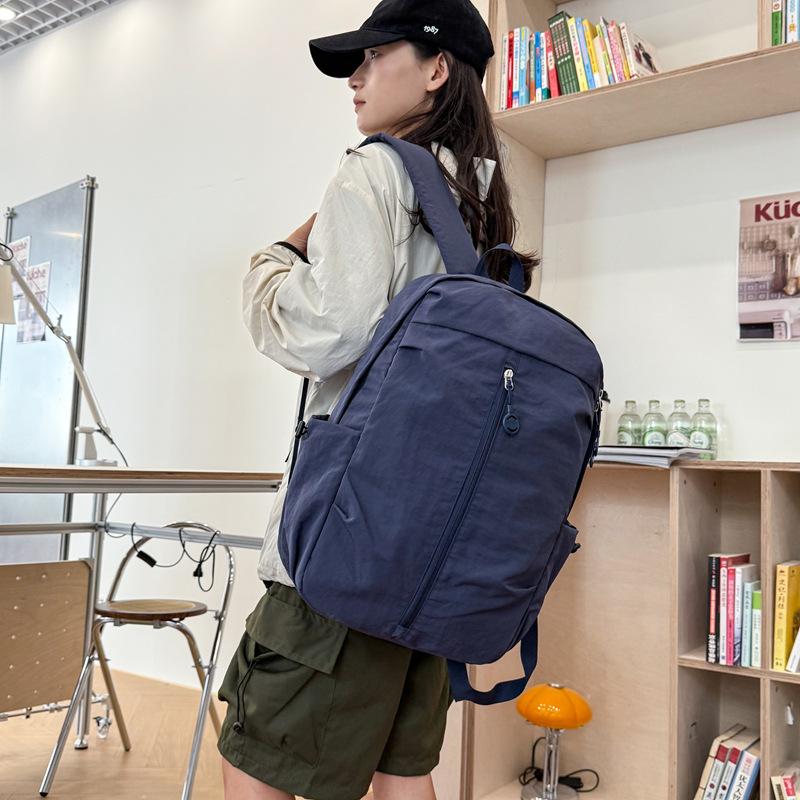 Schoolbag schoolbag women's 1011 simple and lightweight student solid color early autumn new travel backpack trendy high value backpack waterproof