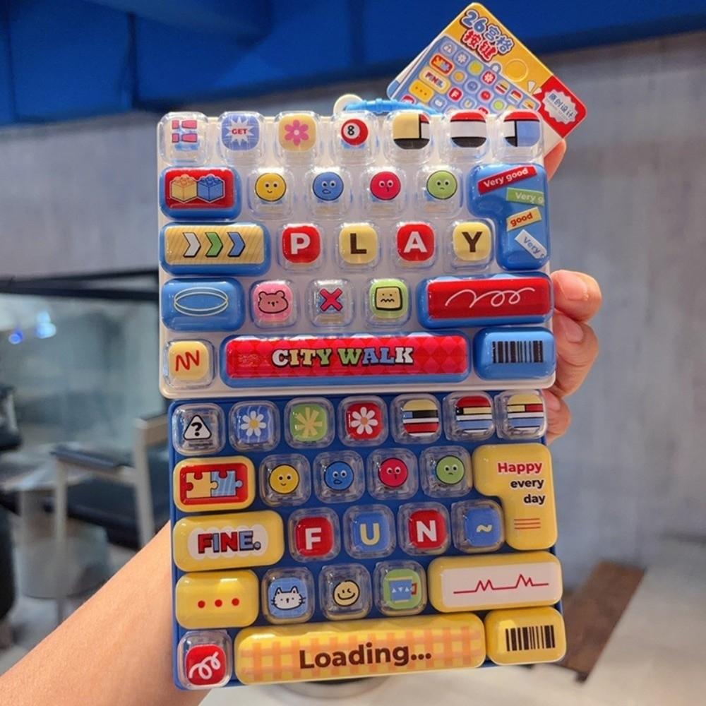 Portable Fingertip Button Keyring Cartoon Fidget Bag Pendant Travel