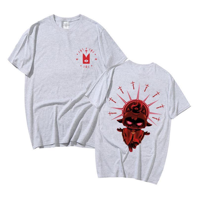 Anime Men Women 100% Cotton Oversized Tshirt Cartoon Game Cult of The Lamb Double Sided Graphic T-shirt Fashion Mens Tee Shirt