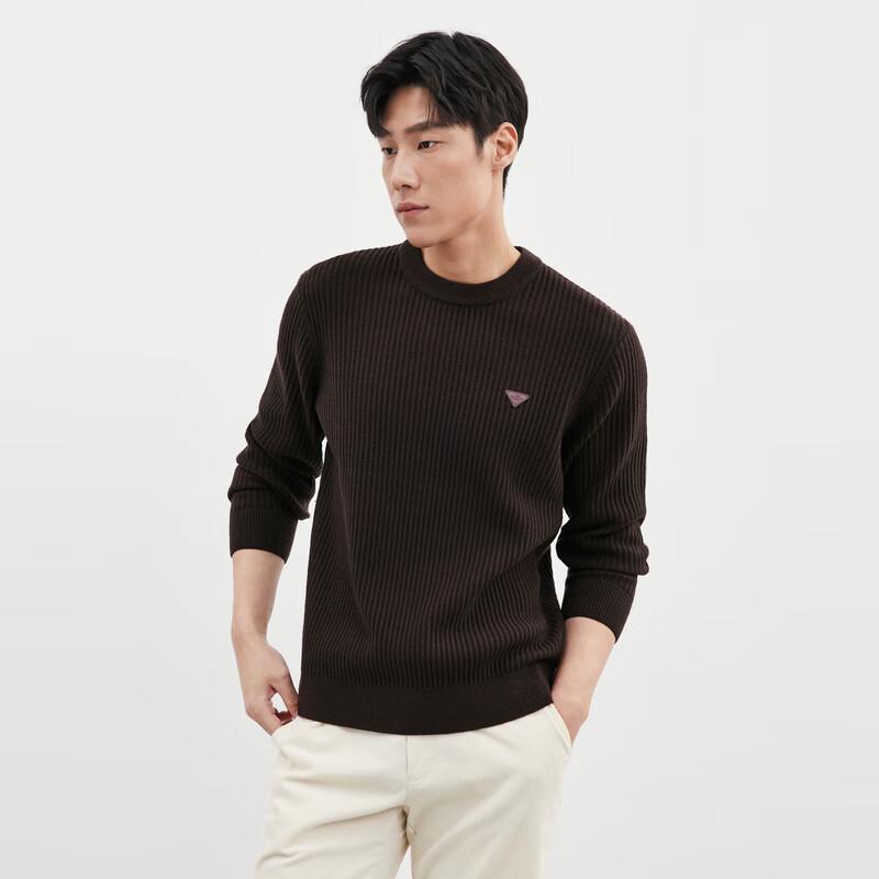 SEPTWOLVES Men's Round Neck Jacquard Sweater