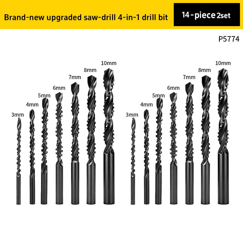 HSS Universal Drill Bit For Drilling Reaming Woodworking Electric Drill Serrated Drill Cutting In Wood Metal Versatile 4 In 1
