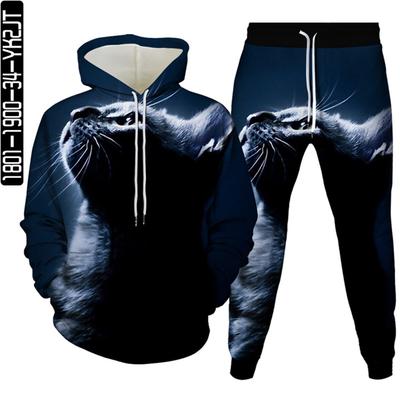 Galaxy Lightning Animal Cat 3D drukowane zestawy męskie kobiety odzież sportowa dres bluzy + spodnie 2 szt. Garnitur Plus rozmiar S-6