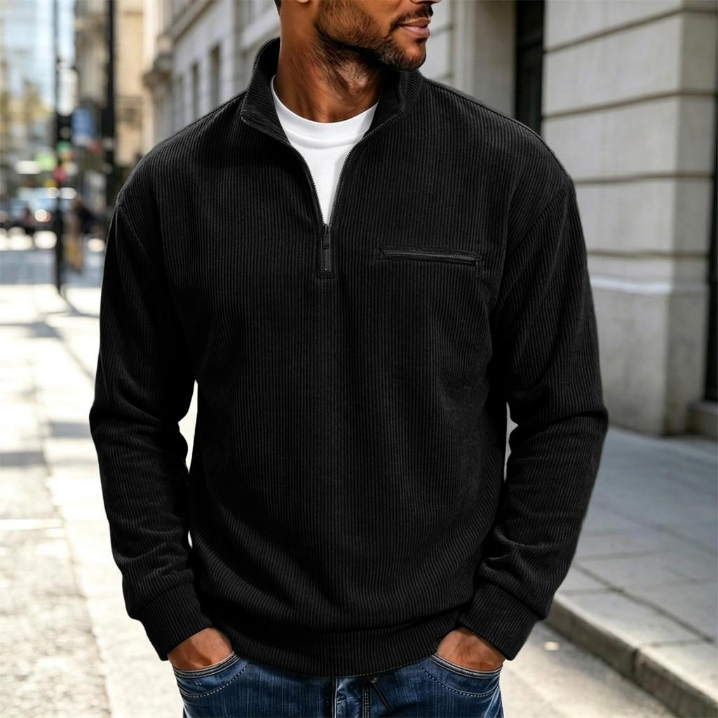 Men's Corduroy Long Sleeve Sweatshirt Pullover for Casual Wear