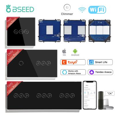 BSEED Wifi Smart Dimmer Schalter 1/2/3fach Touch Lichtschalter Funktionsteil Tuya Smart Life Steuerung Glasplatte DIY Frei Kombinieren