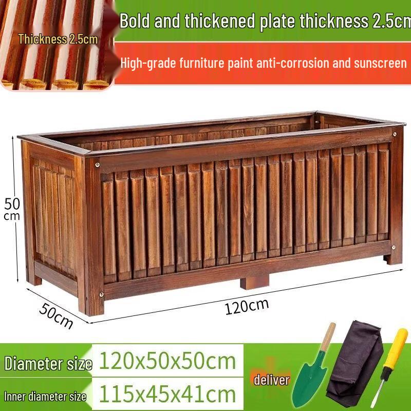 Heavy-Duty Solid Wood Outdoor Planter Box