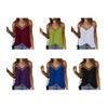 Women Tops Sling Spaghetti Straps V-Neck Mesh Splicing Loose Drape Cut Vest Soft Fabric Summer Casual Tank Tops