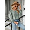 Fall Winter Women's Loose Crew Neck Long Sleeve Patchwork T-shirt Top European American Style Cross-border Casual Wear