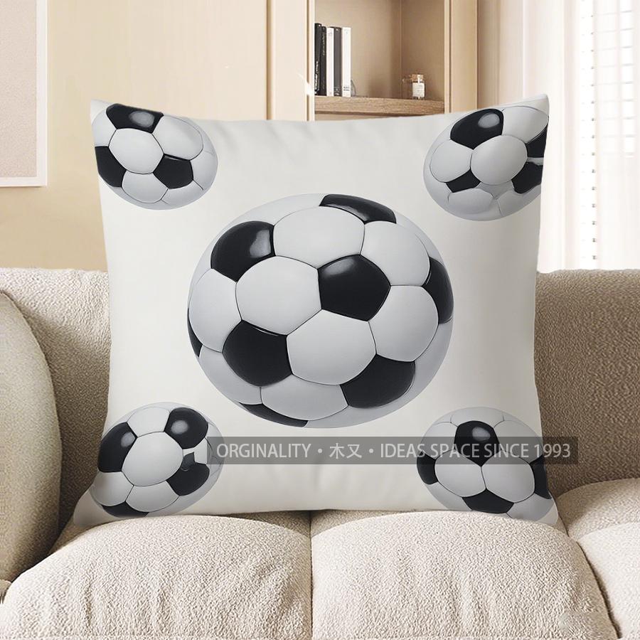 Home Decor Soccer Balls Pattern Decorative Cushion Cover Pattern Cushion Cover Suitable For Sofa Bedroom Car Pillow Cover
