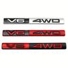 1pc, V6 Letter Modified Car Emblem, Individual Metallic Sticker, Aesthetic And Practical Trunk Badge-Fender Emblem-Side Panel Sticker