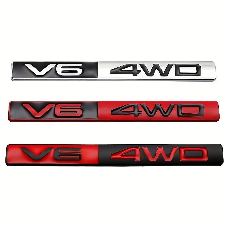 1pc, V6 Letter Modified Car Emblem, Individual Metallic Sticker, Aesthetic And Practical Trunk Badge-Fender Emblem-Side Panel Sticker