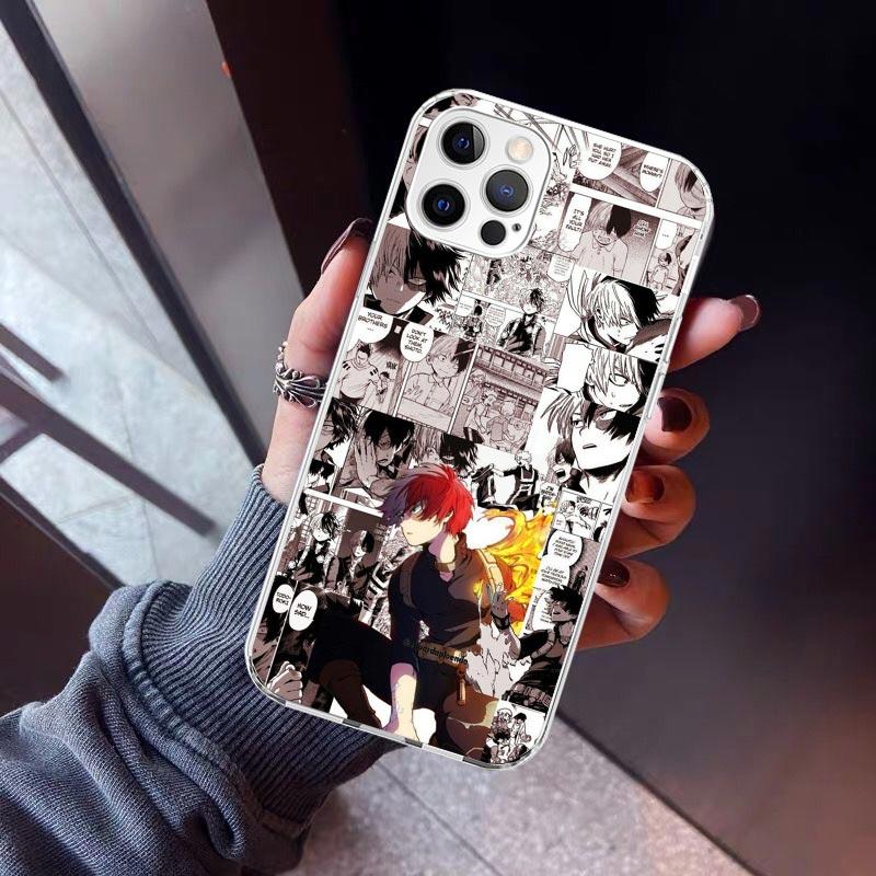 Todoroki Shoto MHA My Hero Phone Case For iPhone 17 Air 11 13 Mini 14 15 Plus 16 12 Pro Max 16E SE 7 8 Pattern Soft TPU Back Cov