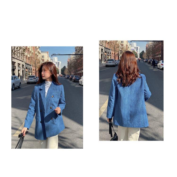 Vintage Loose Black Blazer for Women, Korean Style Casual Chic Jacket, Perfect for Spring and Autumn Streetwear