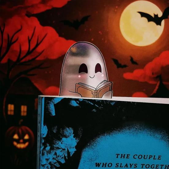 Clear Ghost Bookmark Cute Halloween Gothic Bookmarks Waterproof Creative Paper Cards Gift for Christmas Birthday