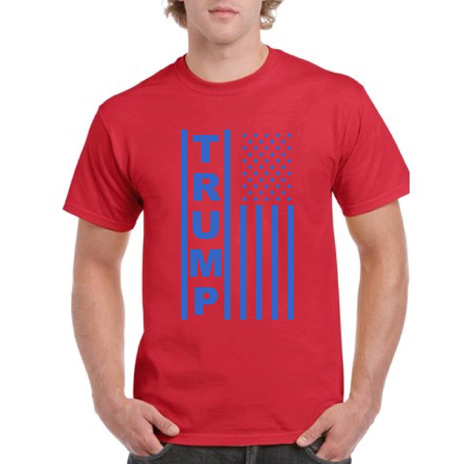 Trump Blue Flag Maga Republican Conservative Political 2020 Red Cotton T-Shirt 2XL