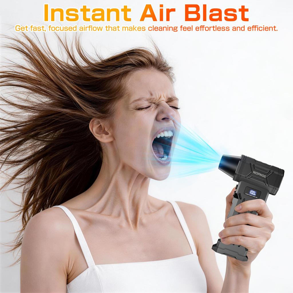 Multi-scenario Use Electric Air Duster Jet Fan Turbo Blower Cleaning Blowing Tool 110000RPM Blow And Suction 2 In 1 Blow Snow With Outlet Nozzles