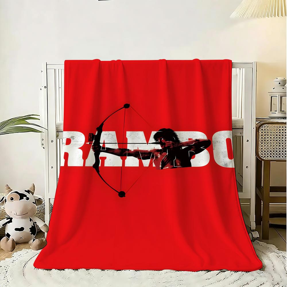 Rambo Throw Lightweight 240g Flannel Blanket Soft Skin-friendly for Summer Cooling 75X95CM