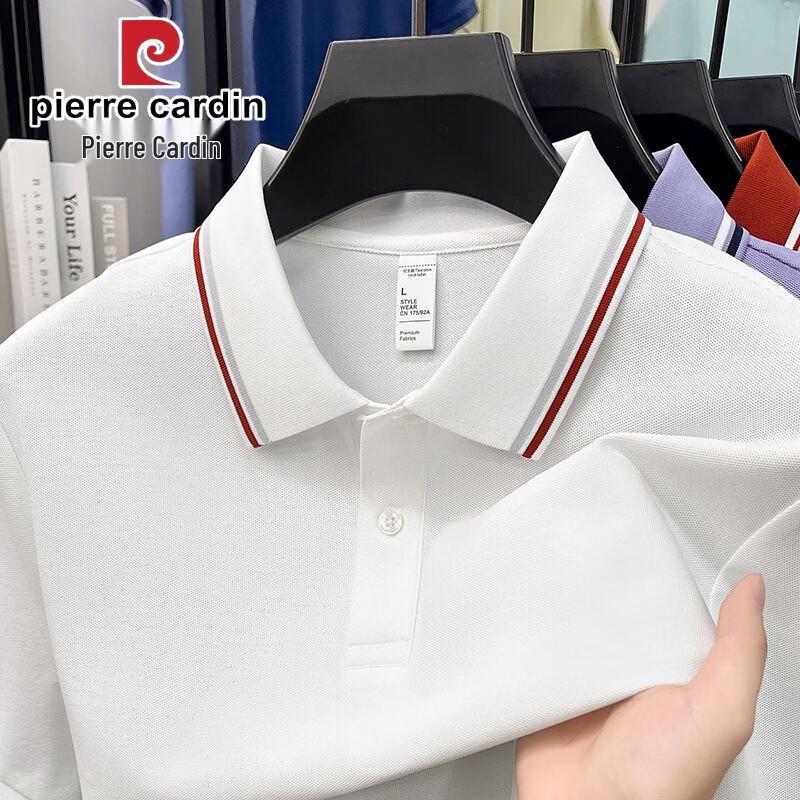 Pierre Cardin Men s Business Casual Cotton Blend Short Sleeve Polo Shirt 4XL