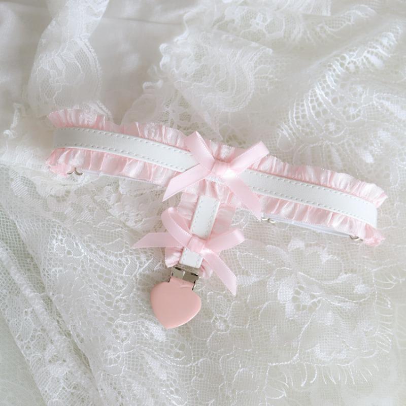 Sweet Korean Fashion Sexy Girl Necklace Choker Lace Bow Ribbon Lolita Leg Rings Band Sweet Multifunctional Fashion Lace Strap