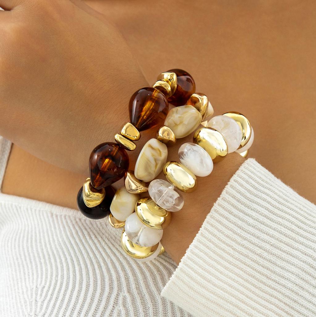 Retro Resin Exaggerated Beaded Bracelet, Temperament Versatile Acrylic Bracelet Wholesale