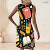 Plus Size Women Round Neck Sleeveless Tank Midi Dress Summer Casual Soft Outfit