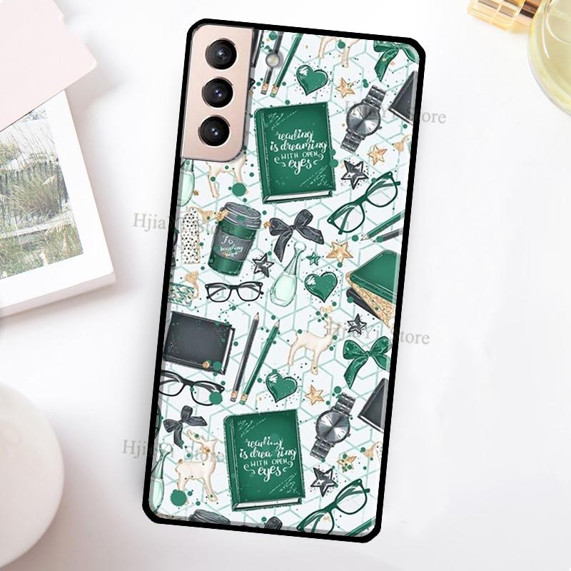 Books And Coffee Phone Case For Samsung Galaxy S21 S22 Ultra Note 20 S20 FE S8 S9 S10 Note 10 Plus Coque