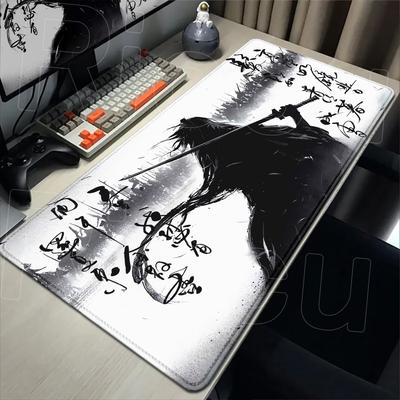 Guerrero Samurai dibujo en blanco y negro Alfombrilla de ratón Gamer Accesorios para PC de ordenador Mesa para teclado Alfombrilla de ratón Alfombrillas para escritorio de empresa Gaming