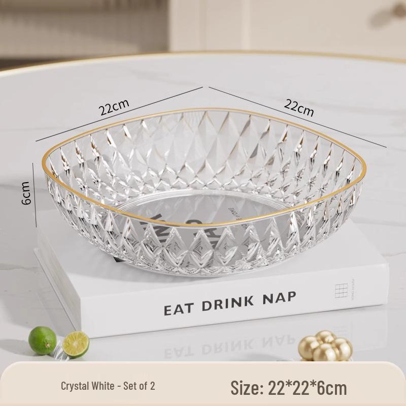 2023 Luxury Crystal Fruit Bowl for Coffee Table or Living Room