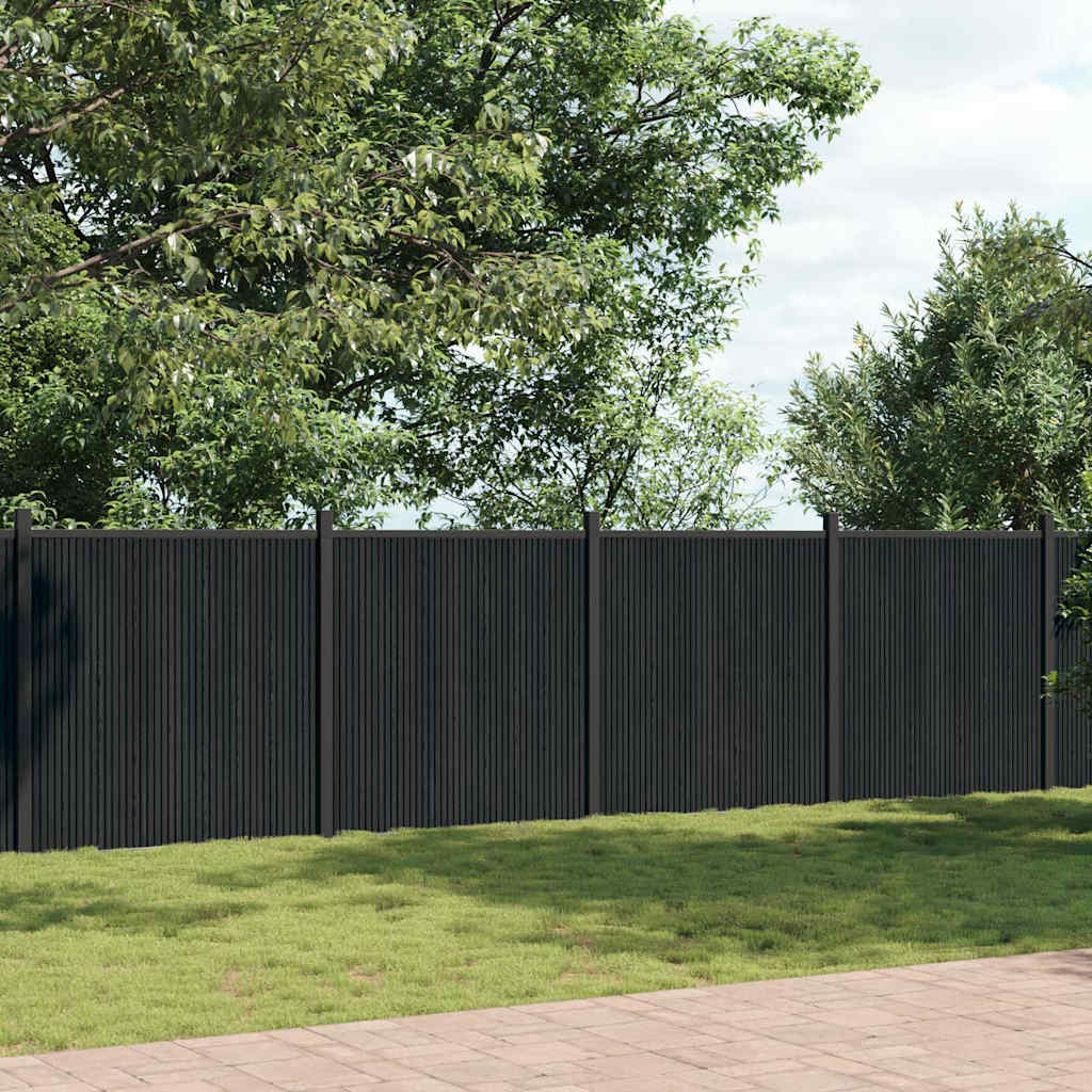 Fence Panel Gray 699x186 Cm WPC