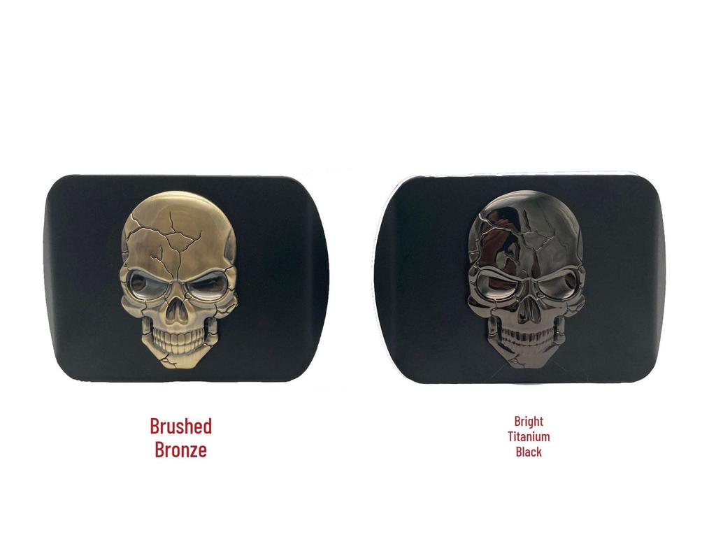 3D Skull Metal Trailer Hook Dust Plug Cover - Square Mouth Protection for American Trailers