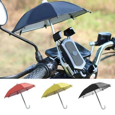 1Set Mobile Phone Holder Locomotive Umbrella Waterproof Portable Mini Parasol Alloy Sun Shade Bicycle Umbrella