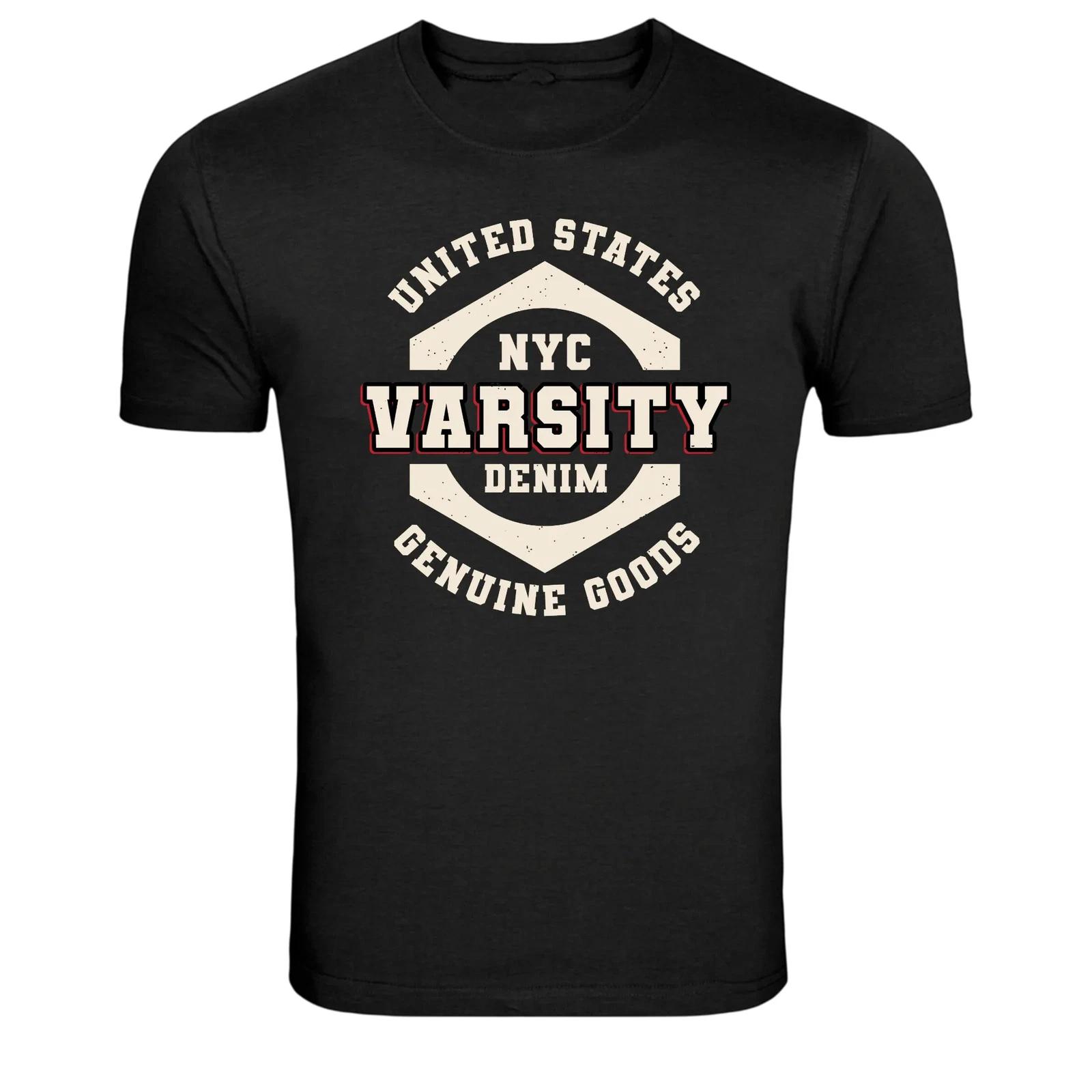 NYC Varsity Denim Genuine Goods Vintage College Graphic T-Shirt XXXXL