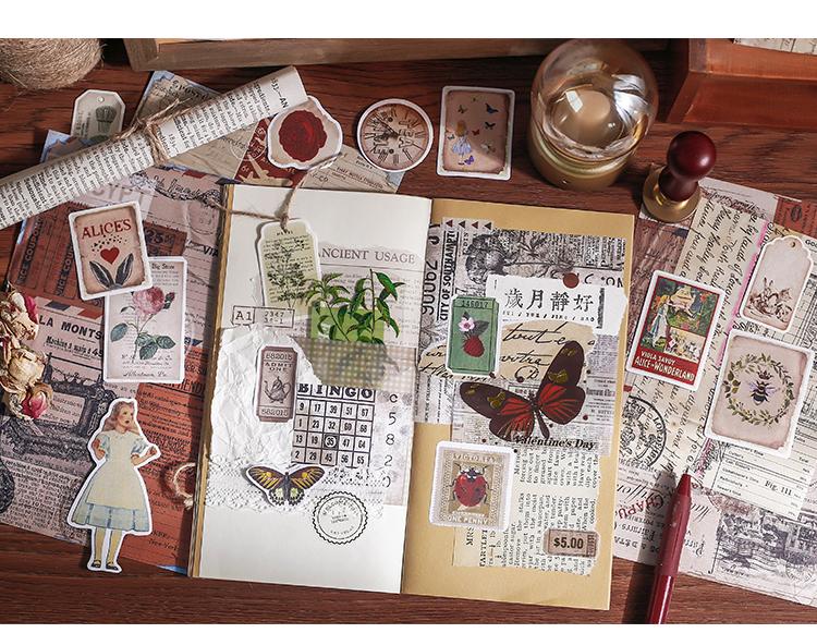 Creative Retro Sticker Art DIY Decorative Sealing Stickers Boxed Stickers