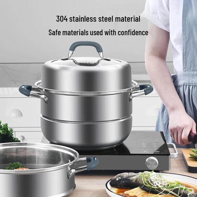 Kangbahe 3-Layer Anti-Scald Stainless Steel Steamer