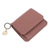 Ladies' Simple PU Leather Mini Zip Around Wallet Solid Color Slim Card Holder Coin Purse with RFID Blocking