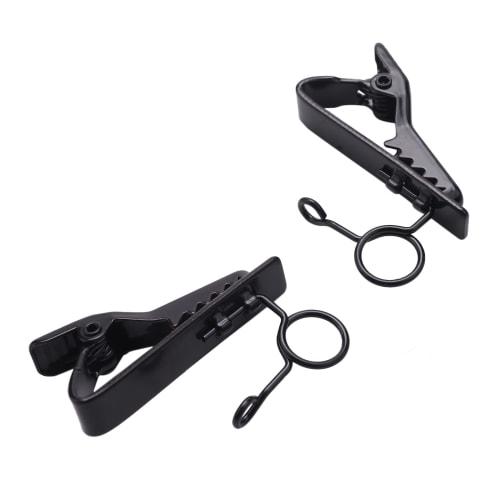 Plouluyt 5-Piece Ring Mini 7.5mm Microphone Clip Holder, Practical for Tie Clips and Collar Clips (Black)