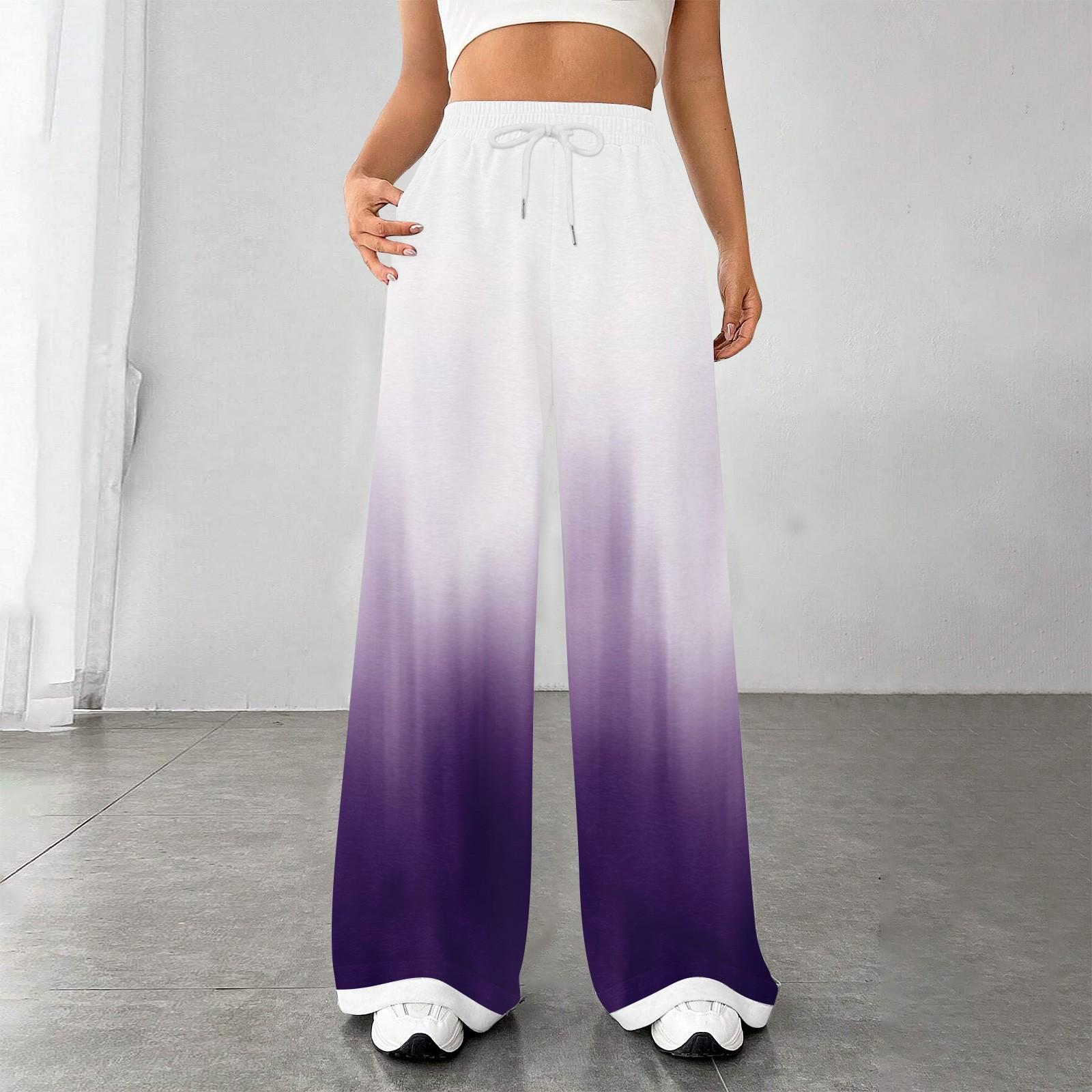 

Женские модные свободные повседневные спортивные брюки с завязками на талии, повседневные брюки S фиолетовый