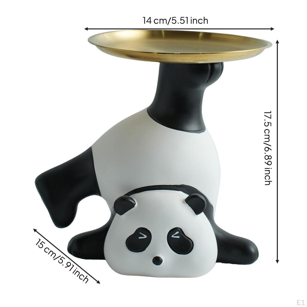 Panda-Ornament mit Tablett Niedliche dekorative Aufbewahrung für Eingangsbereich, Schreibtisch,