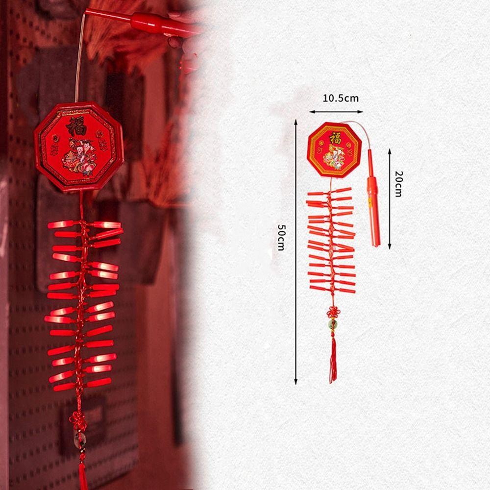 Creative 1.2M Chinese Electronic Firecracker 30LED Plastic Simulated Firecracker Decorative Hanging Firecracker String Festival