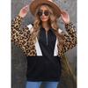 Offer Big Sale Fashion Leopard Print Contrast Color Long Sleeves Sweatshirt Women 2024 Fall and Winter Heattech Half Cardigan Zipper Pullover Women