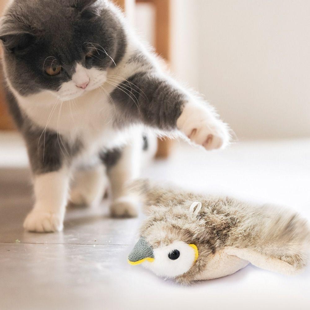 USB Flapping Bird Cat Toy Electronic Simulated Bird Cat Toy Interactive Cat Toys Pet Playtime